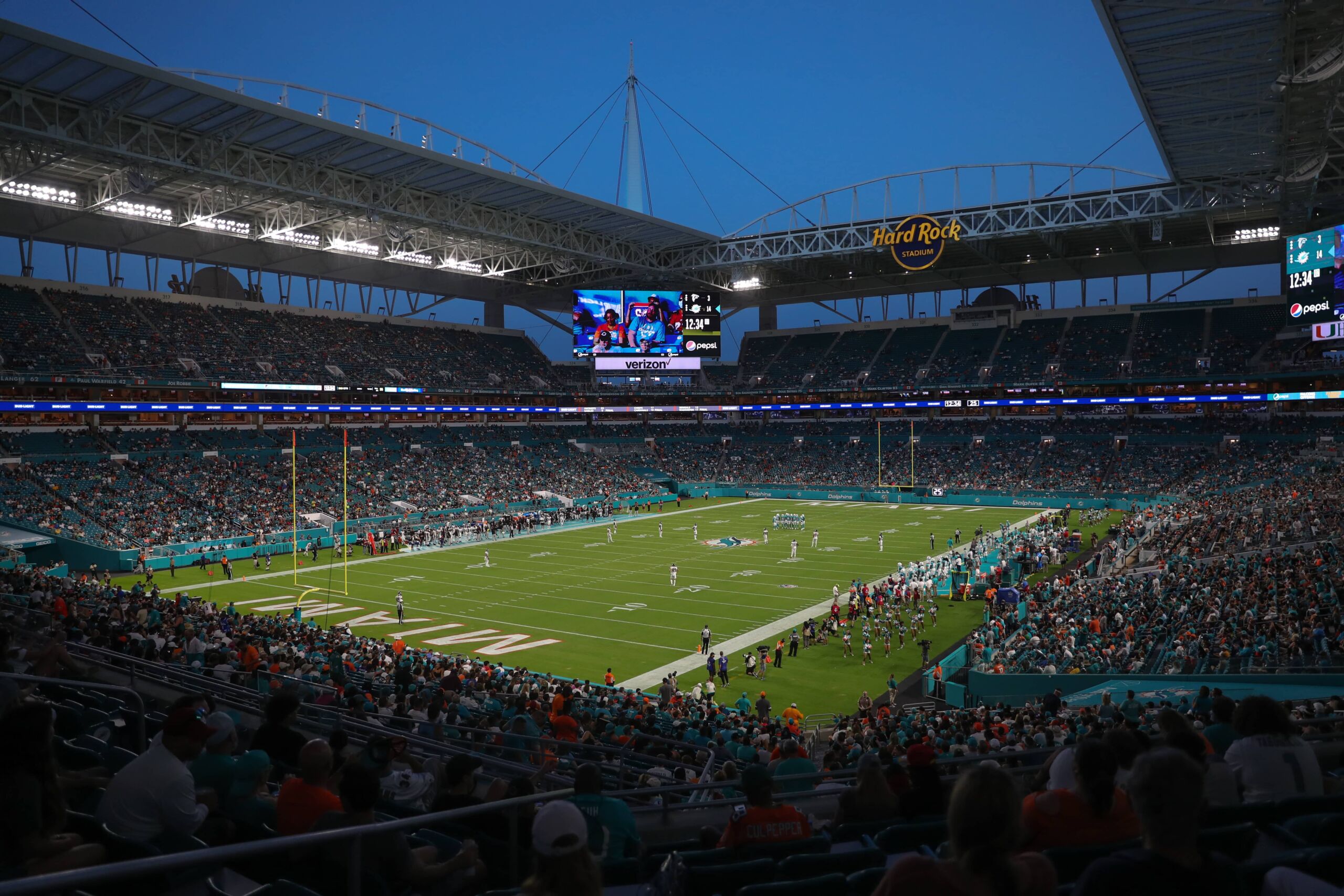 Image of interior of Hard Rock Stadium on a gameday