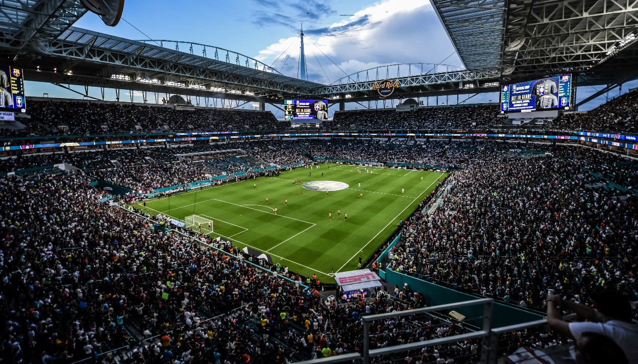 soccer game at hard rock stadium