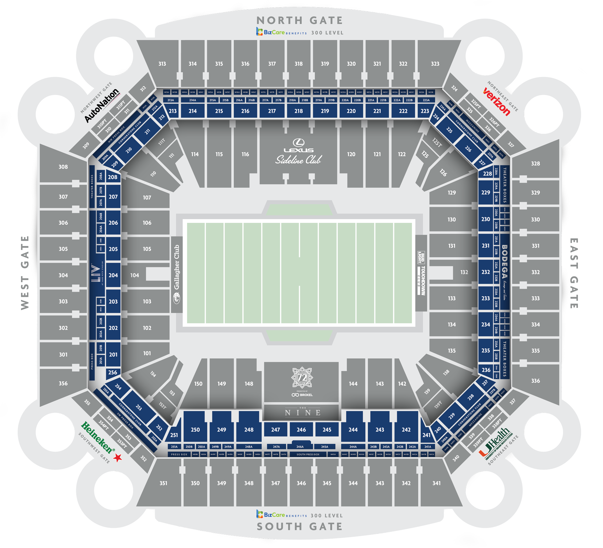 Stadium seating map